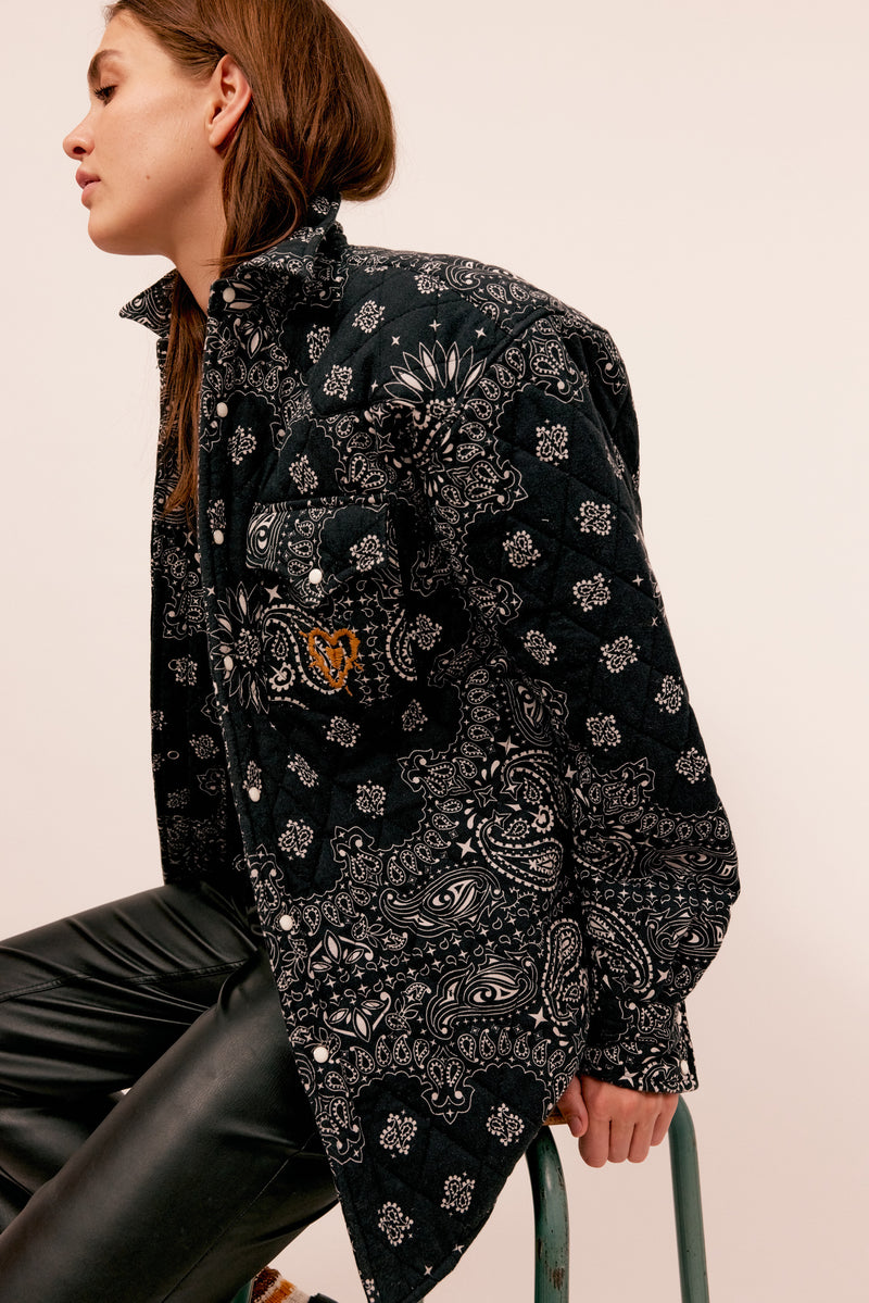Veste Bandana Matelassée Noire