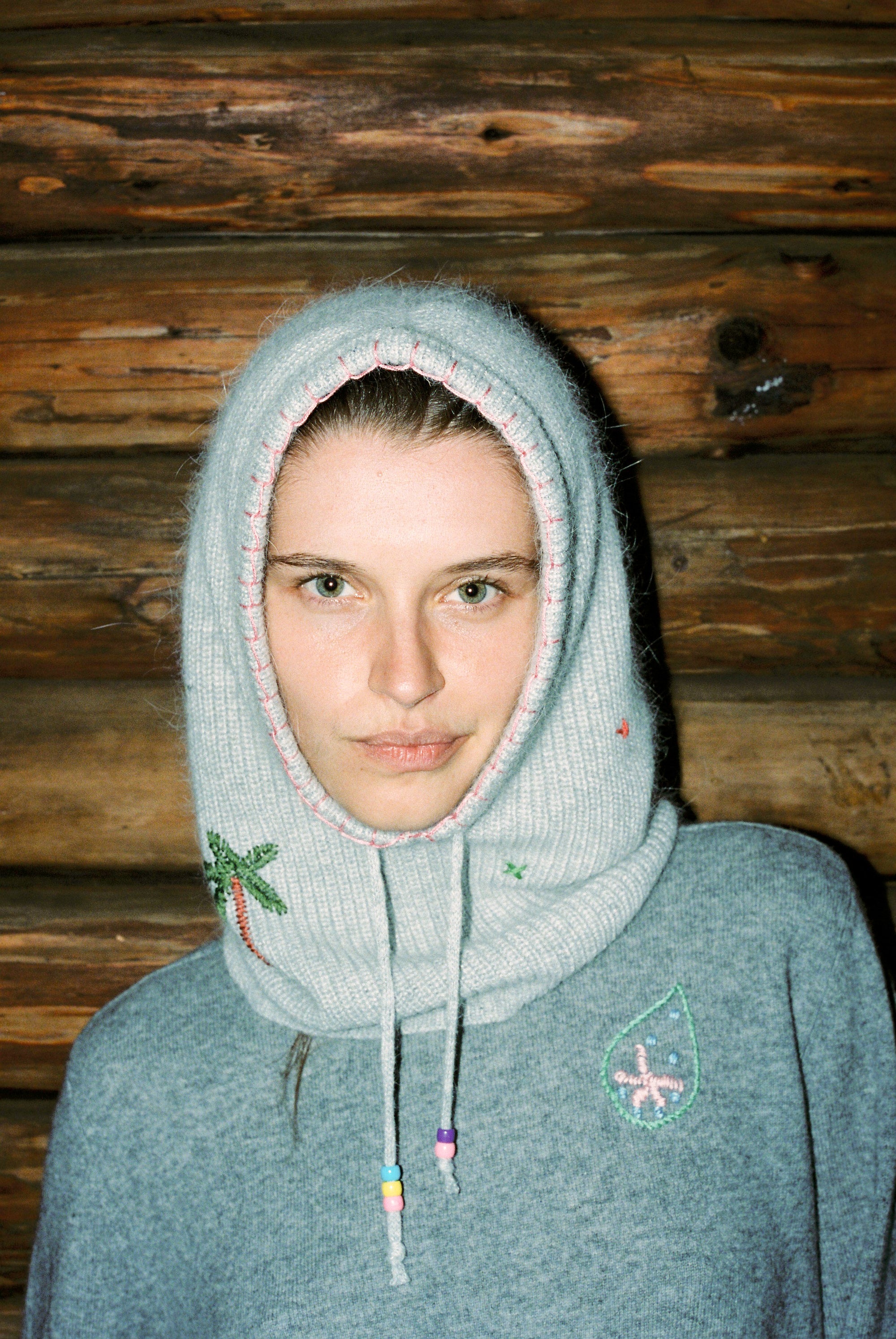 Hoodie hat light grey