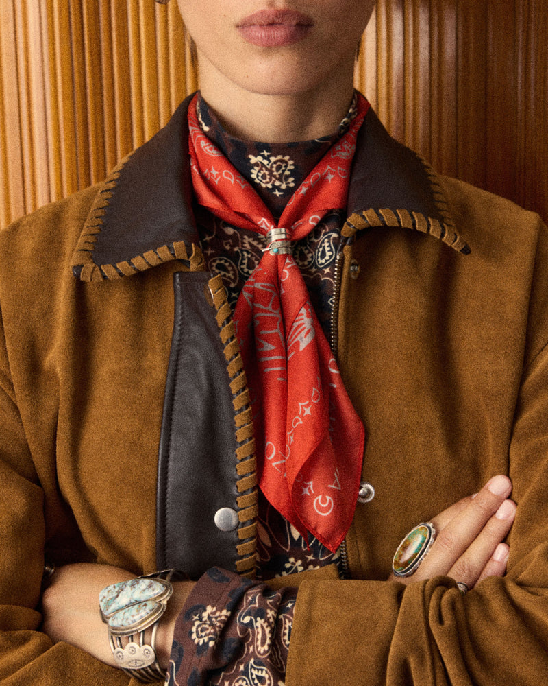 Foulard en soie Rouge M