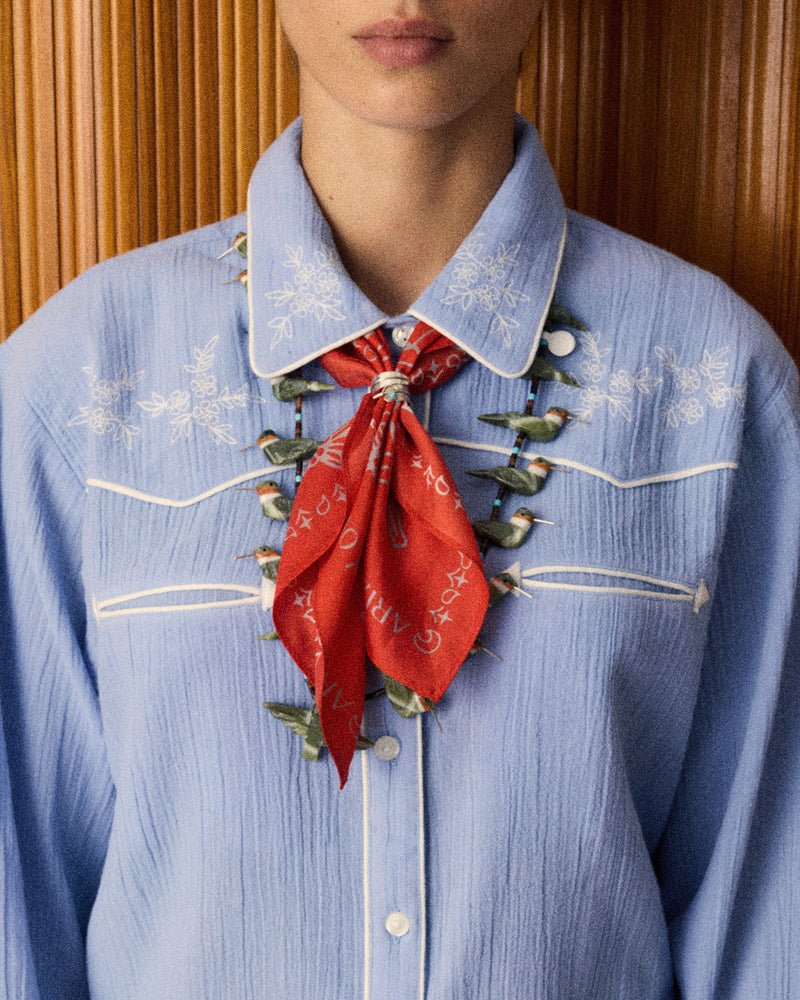 Foulard en soie Rouge S
