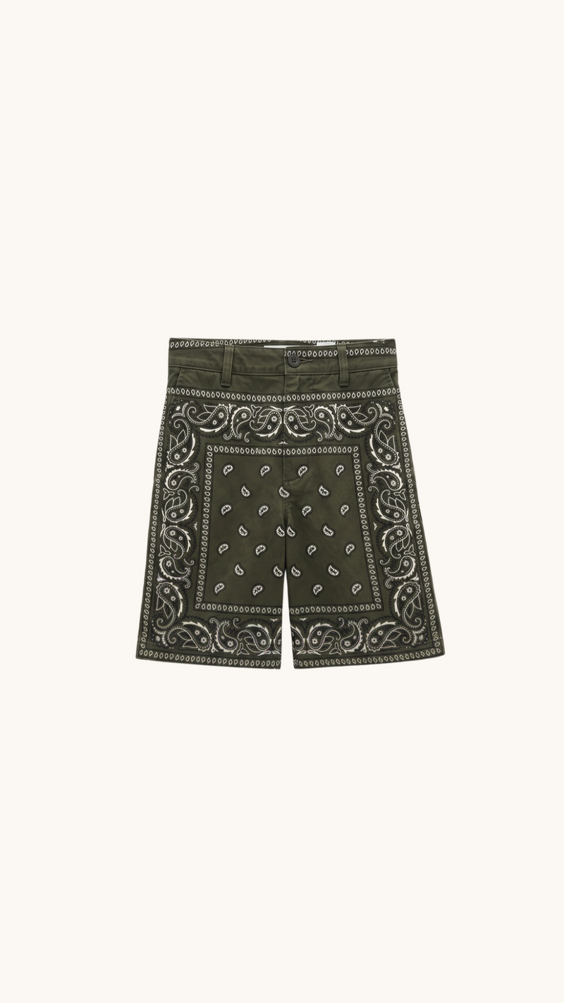 Khaki Bandana Bermuda
