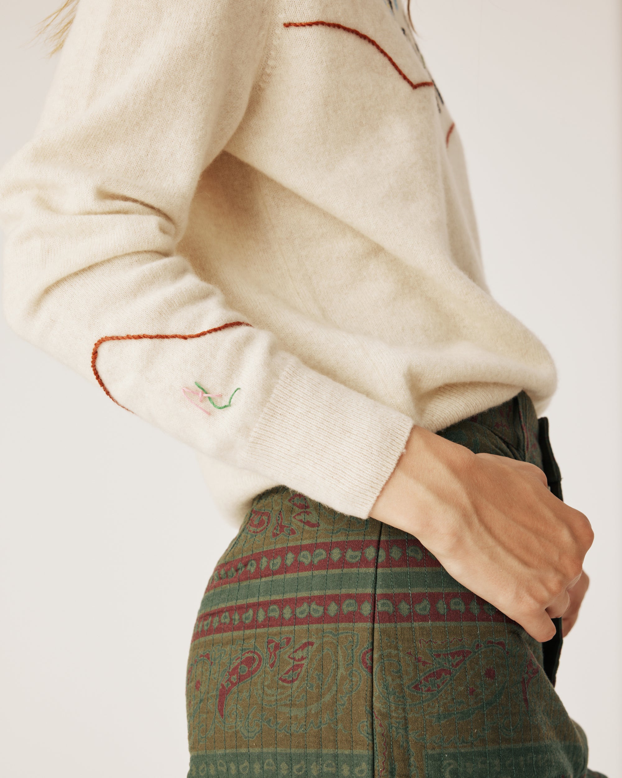 Boho green pants