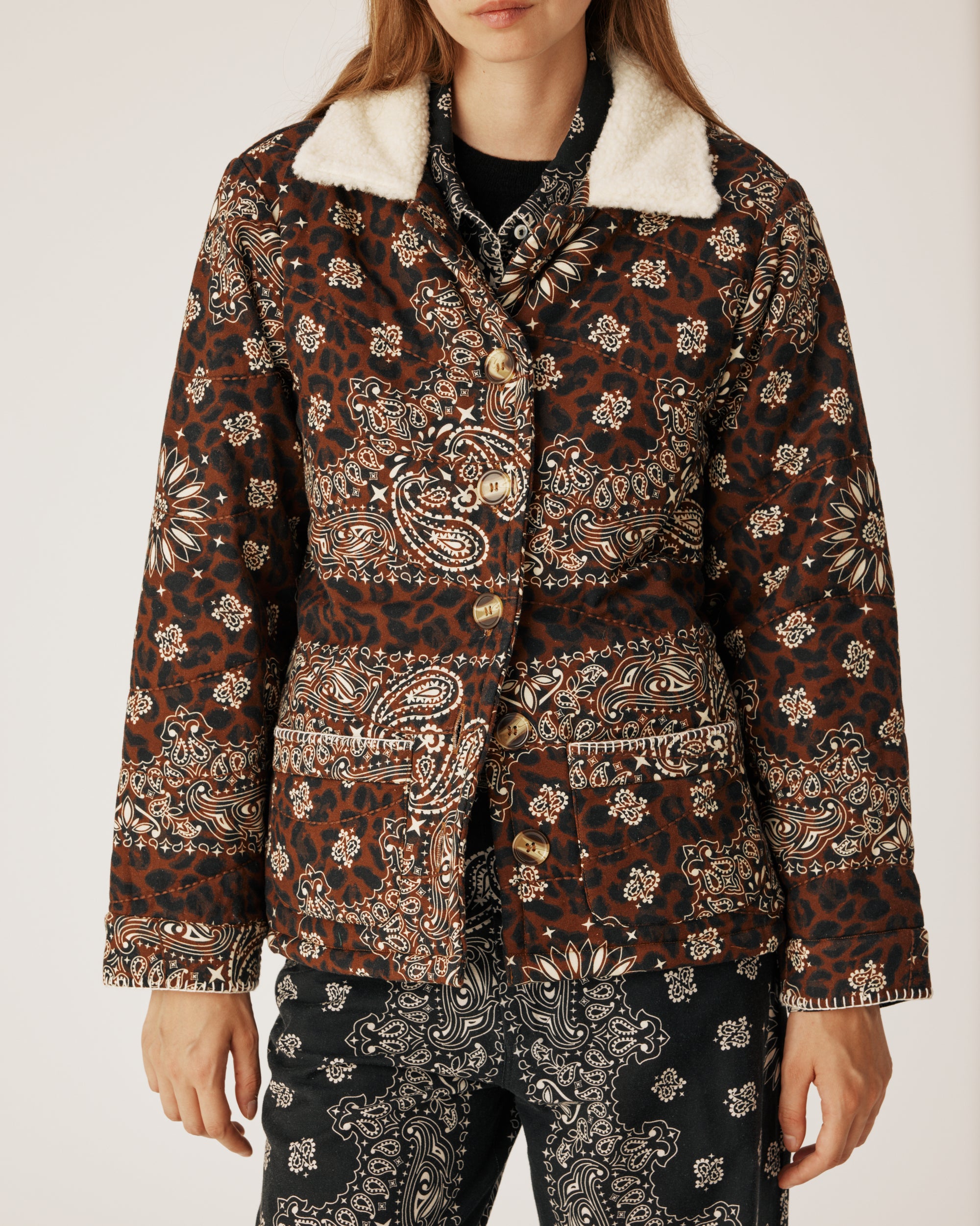 Leopard quilt jacket