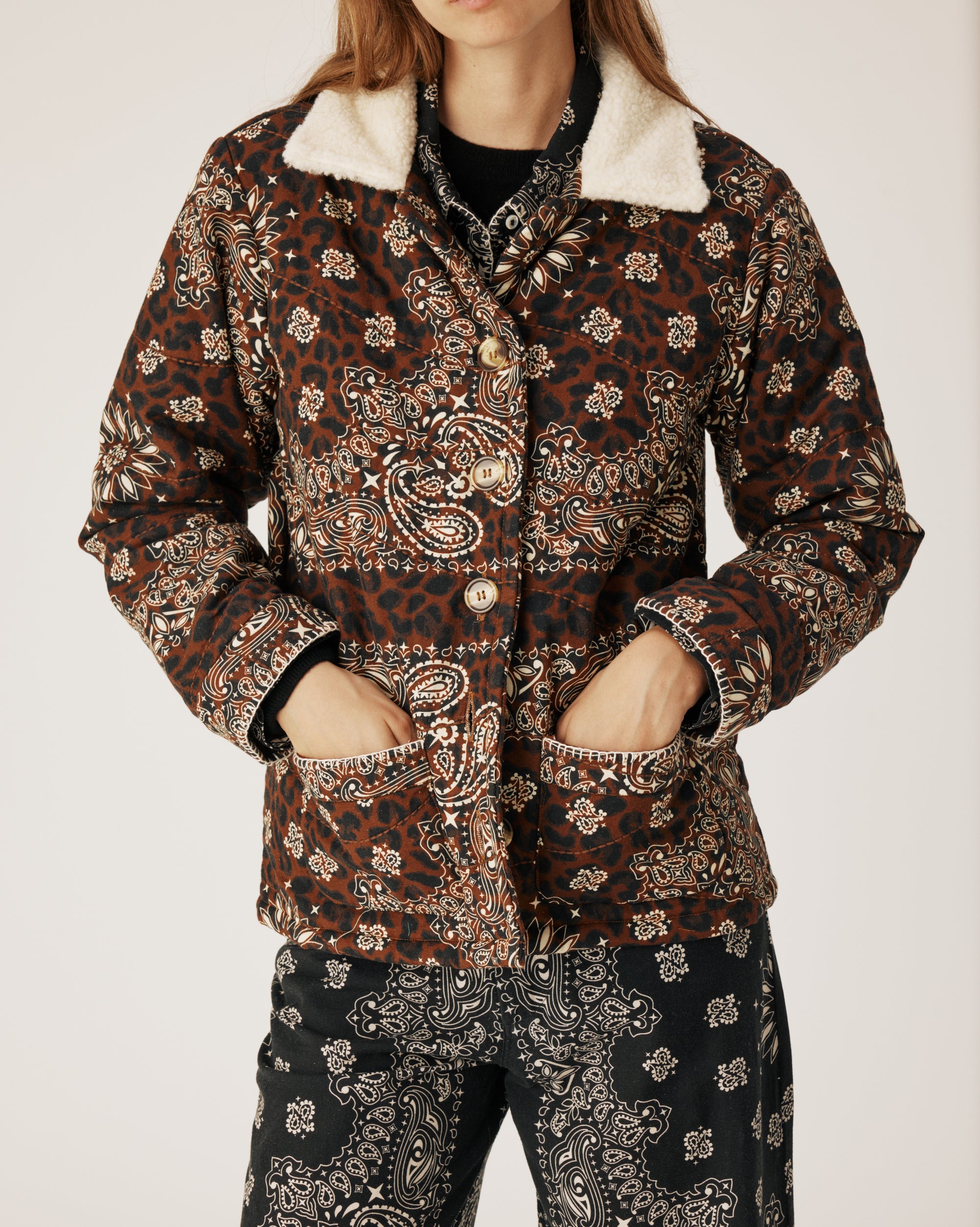 Leopard quilt jacket