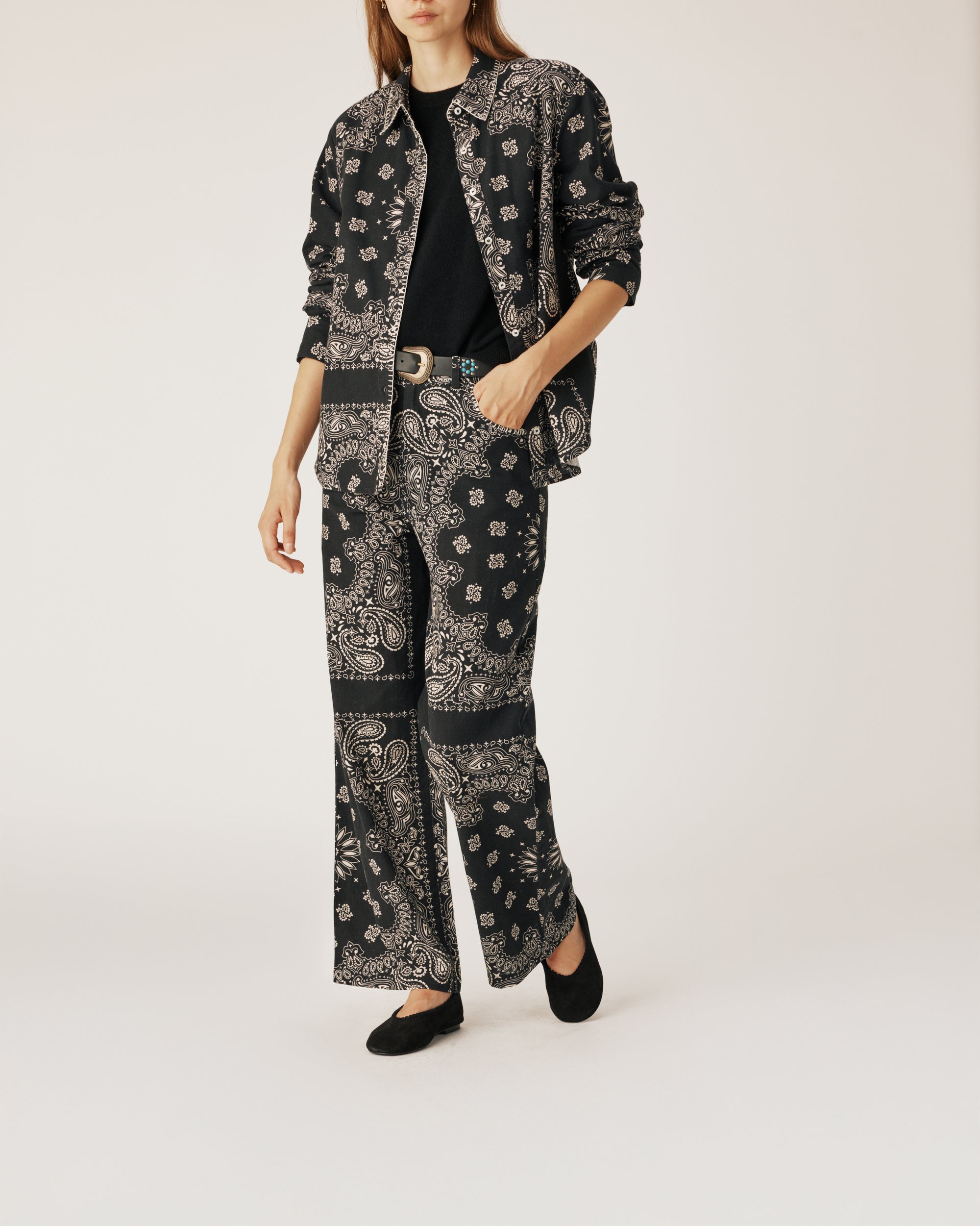 Black bandana pants
