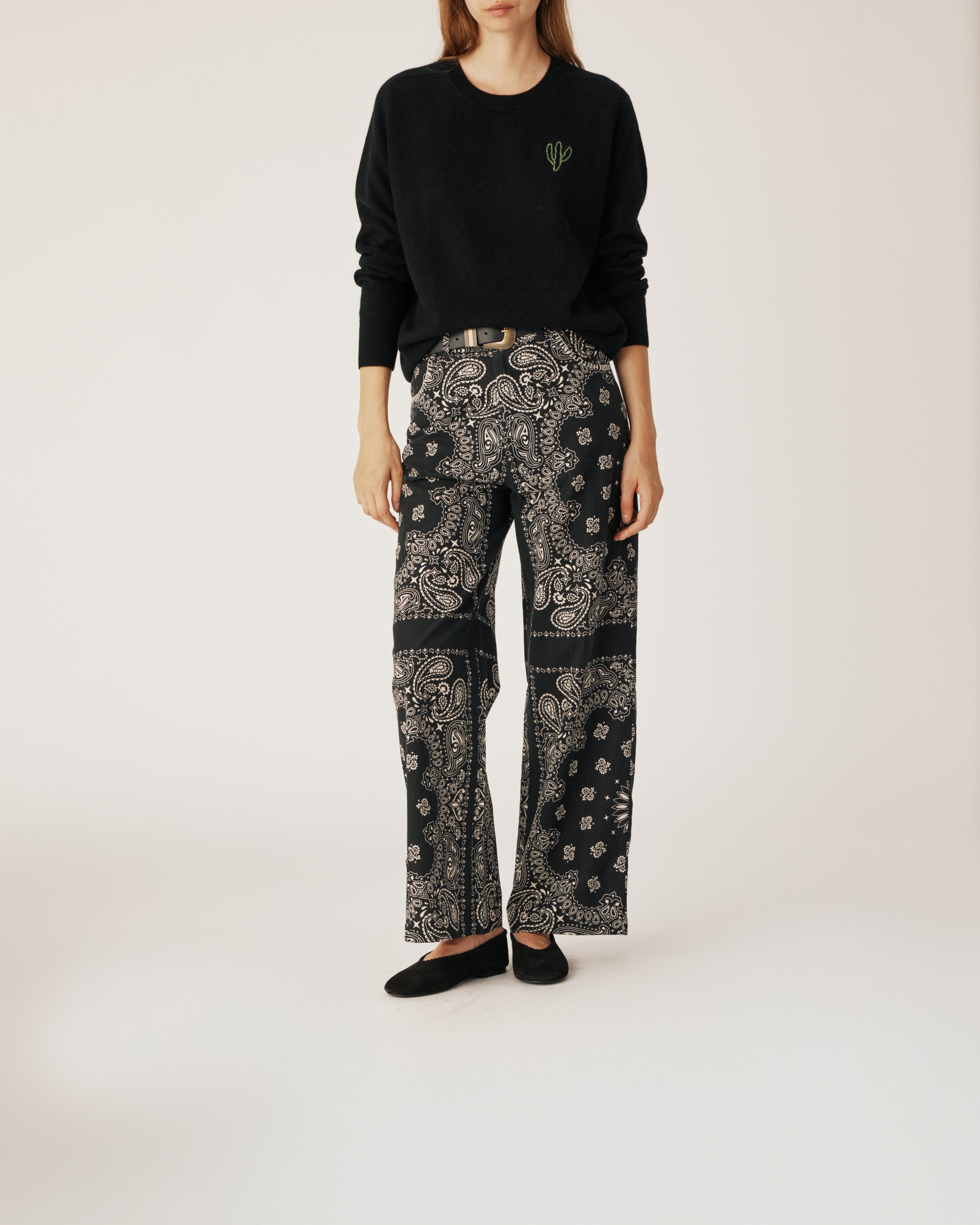 Black bandana pants
