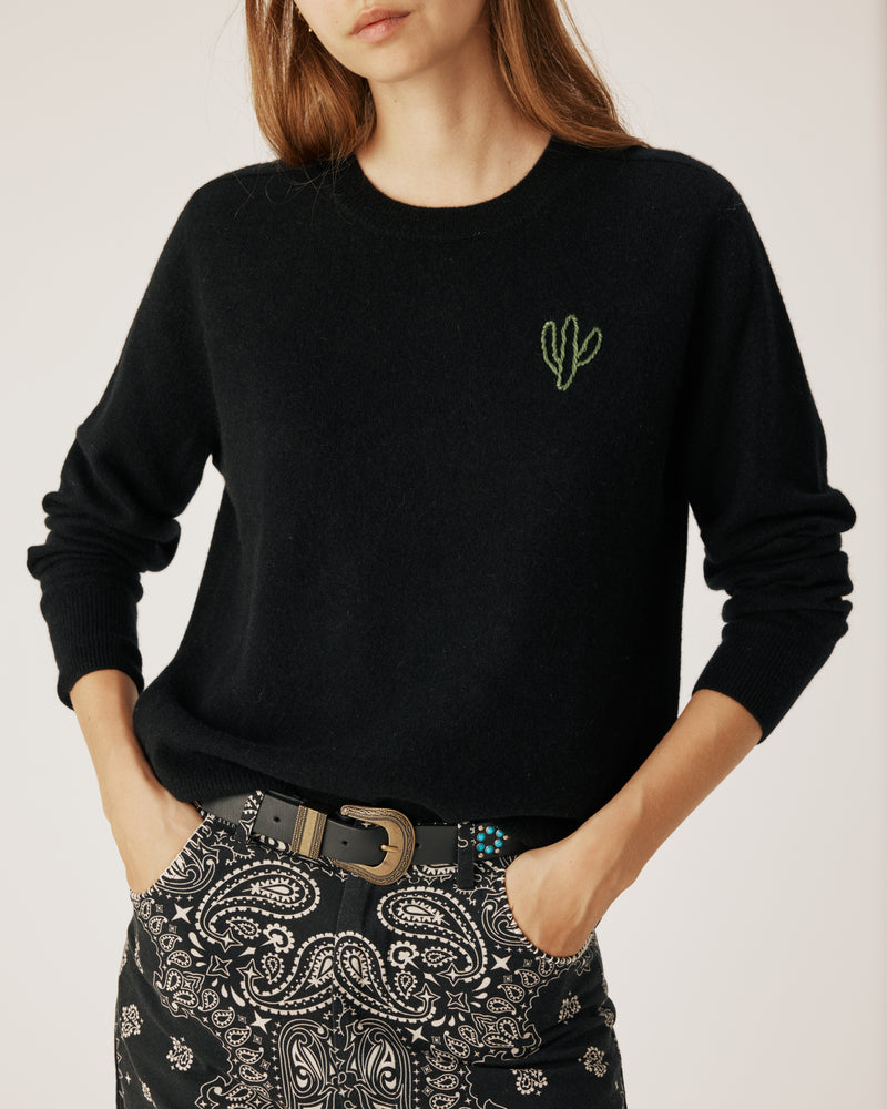 Pull Cactus en cachemire noir