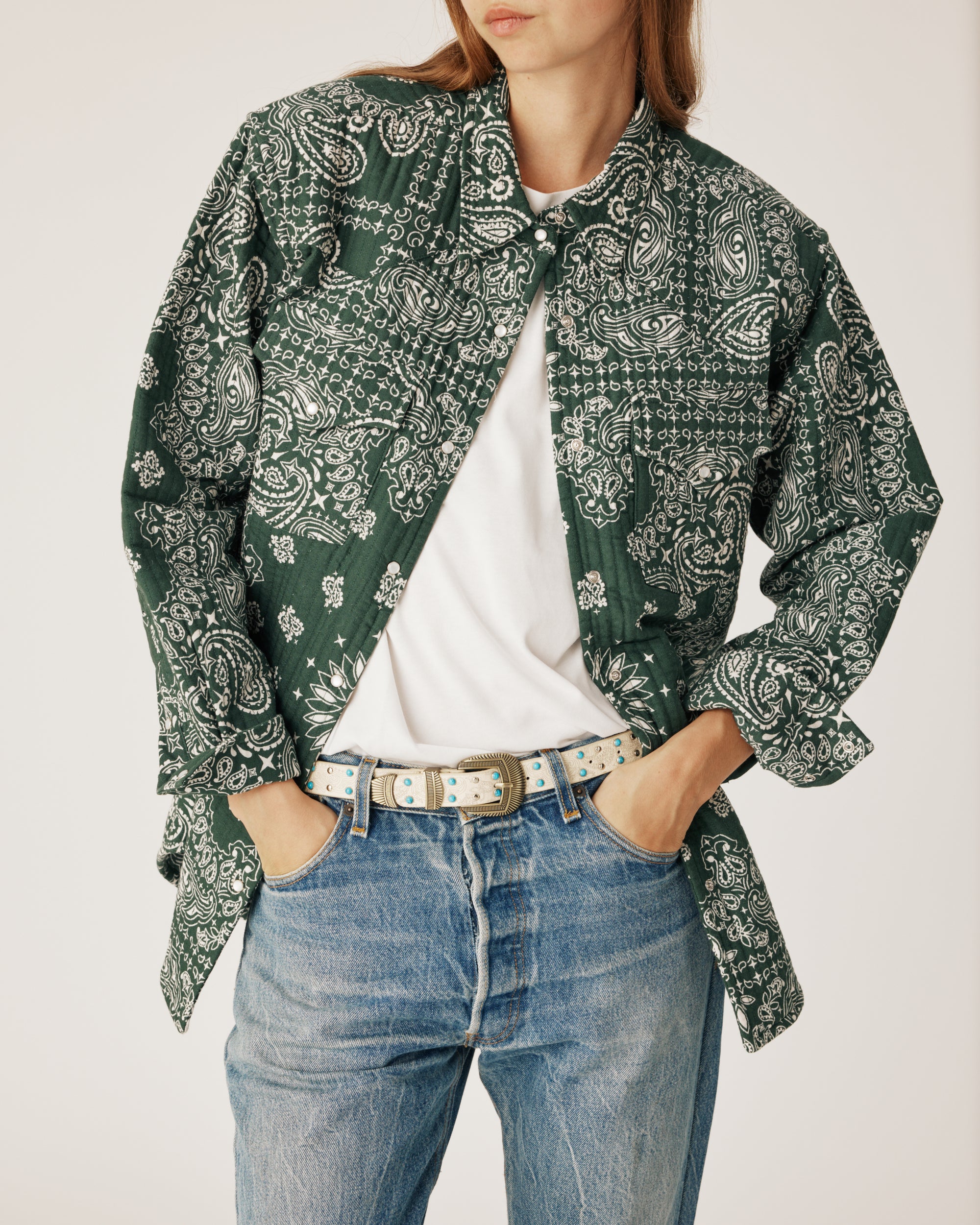 Quilt shirt green