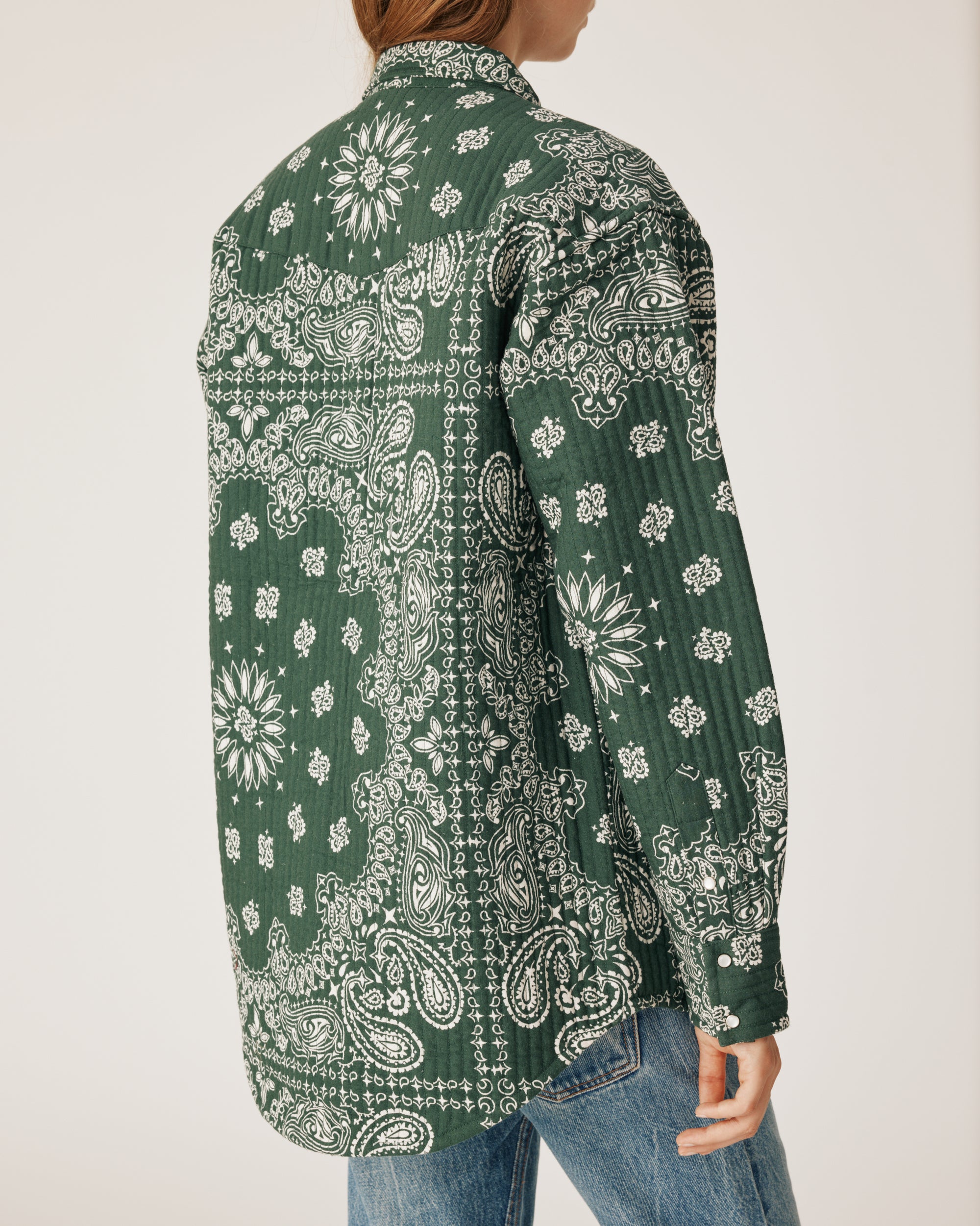 Chemise matelassée verte