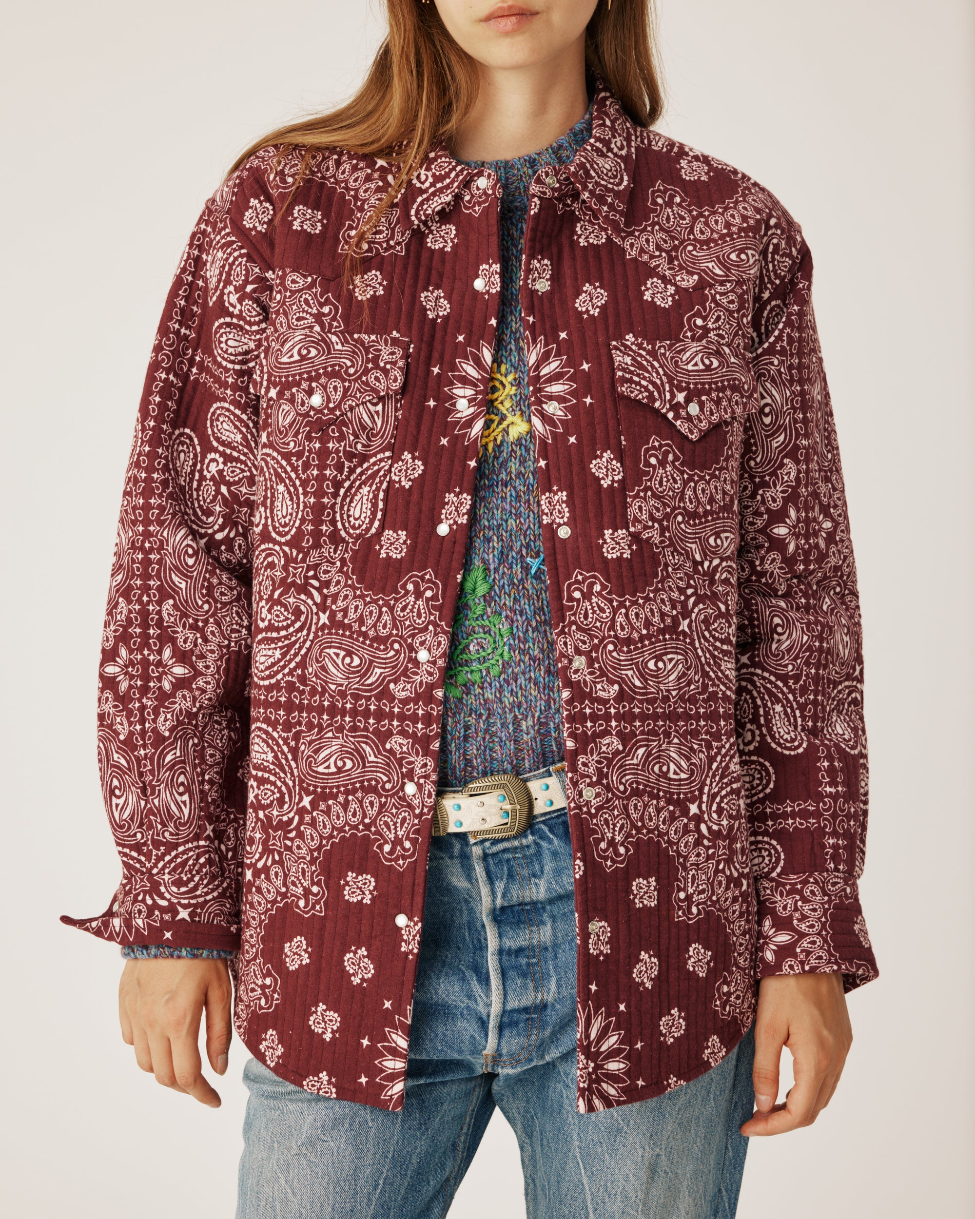 Quilt shirt burgundy