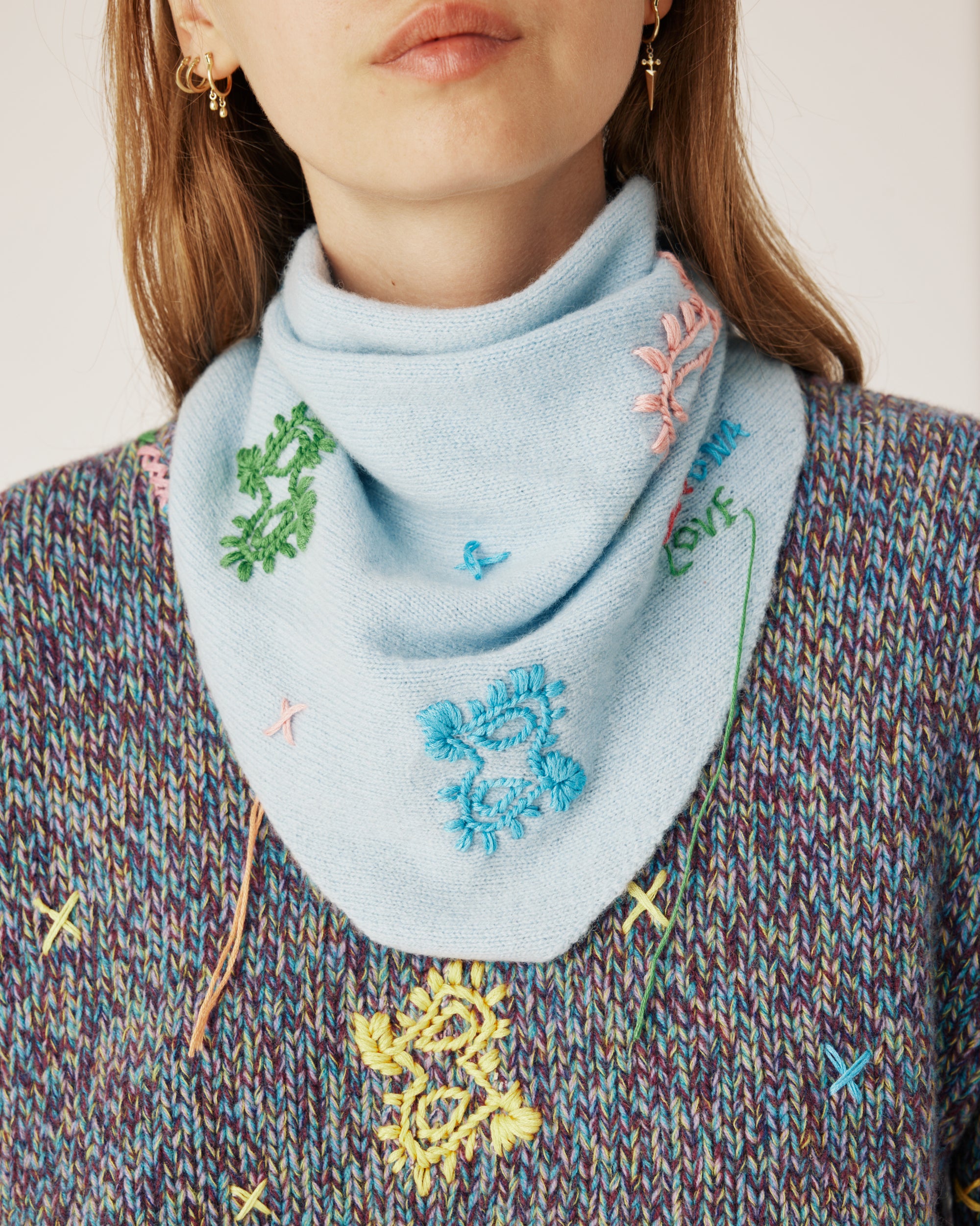 Bandana light blue scarf