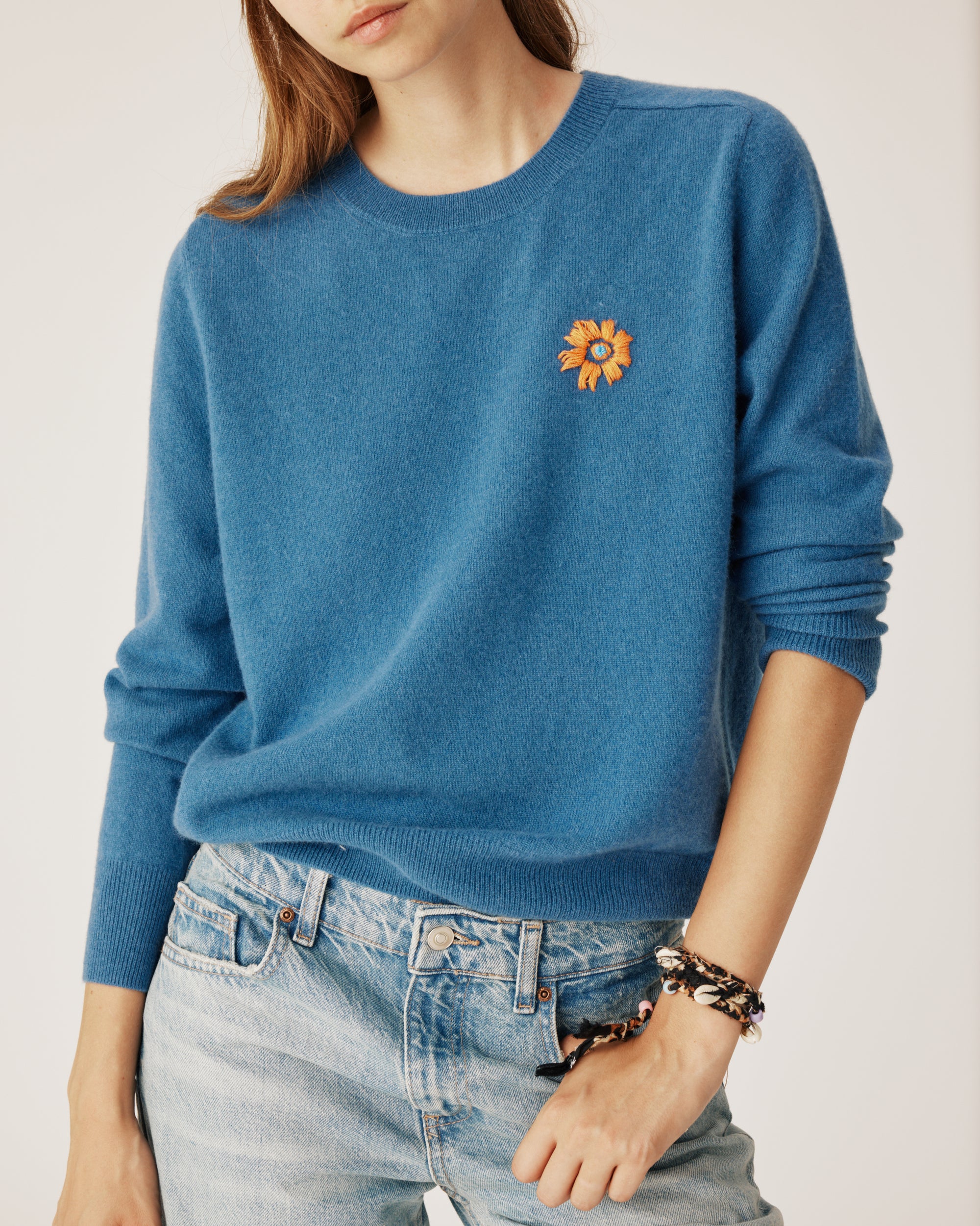 Pull Flower en cachemire