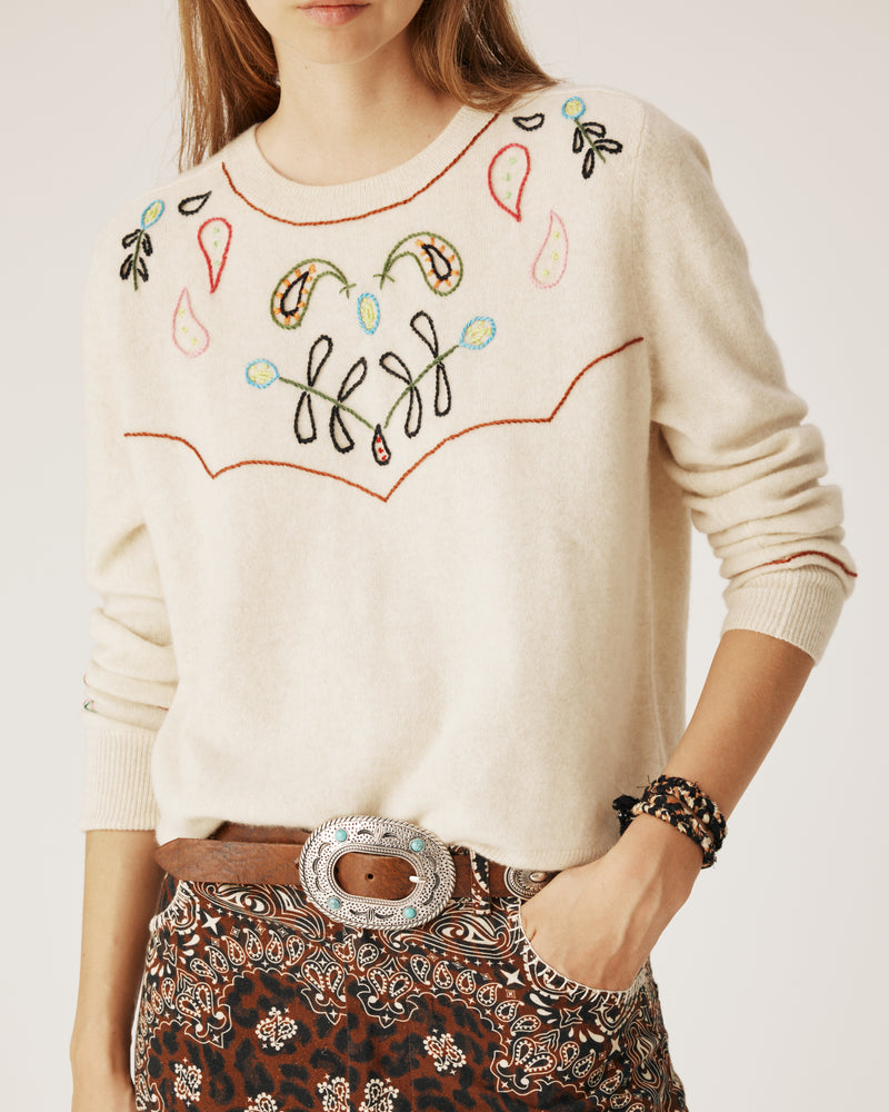 Western cream knitwear