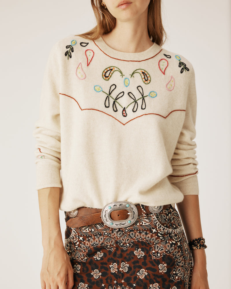 Western cream knitwear