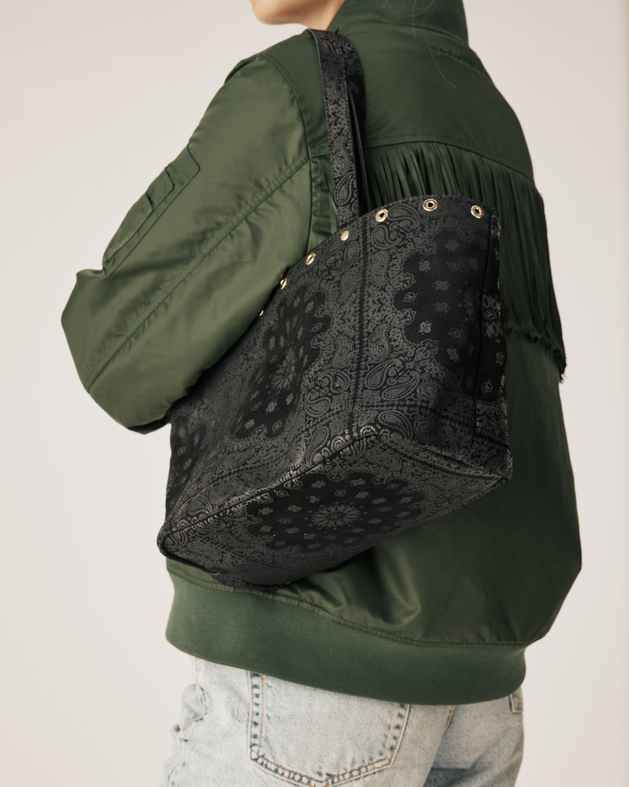 Printed Black Bag Small