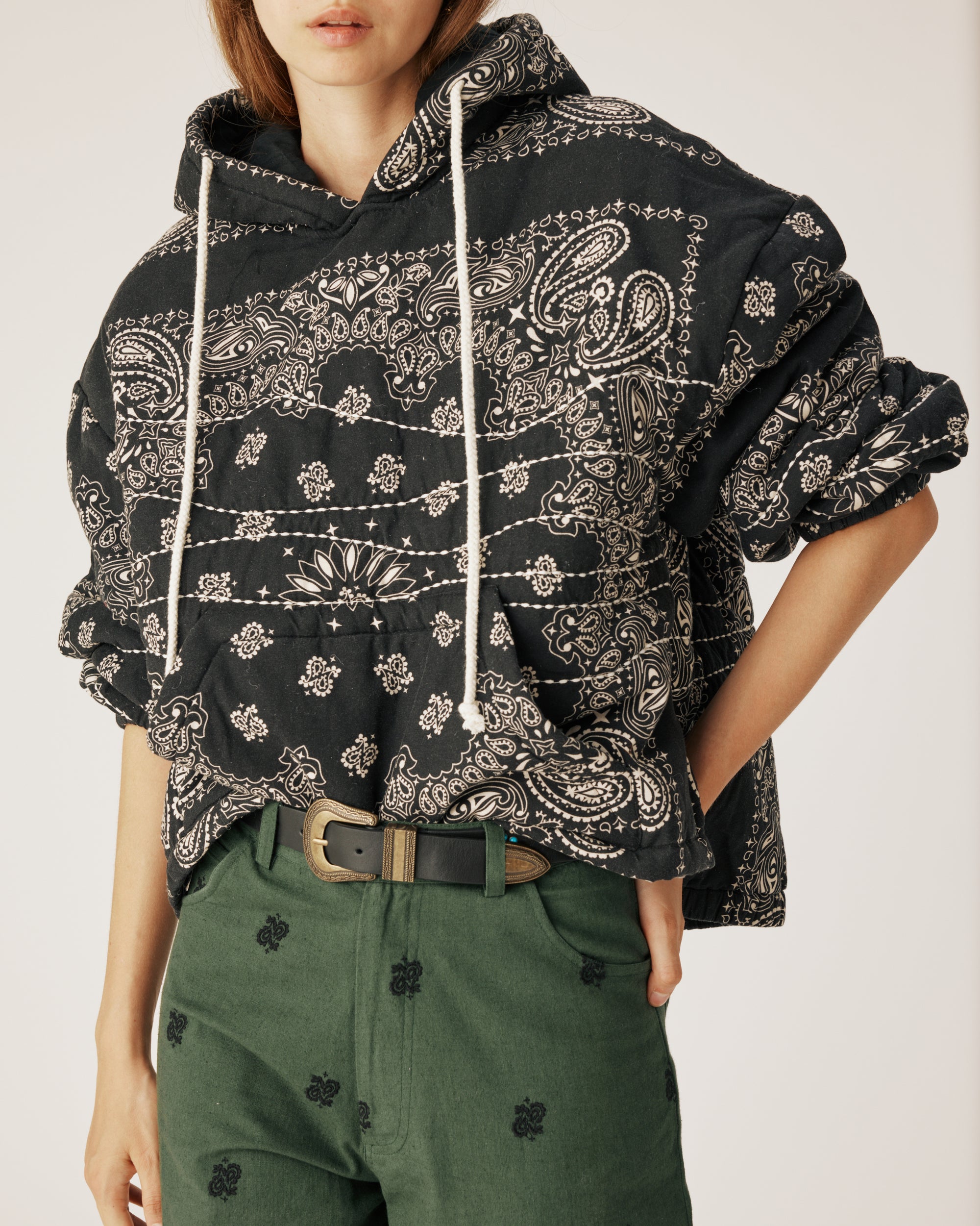 Black bandana hoodie