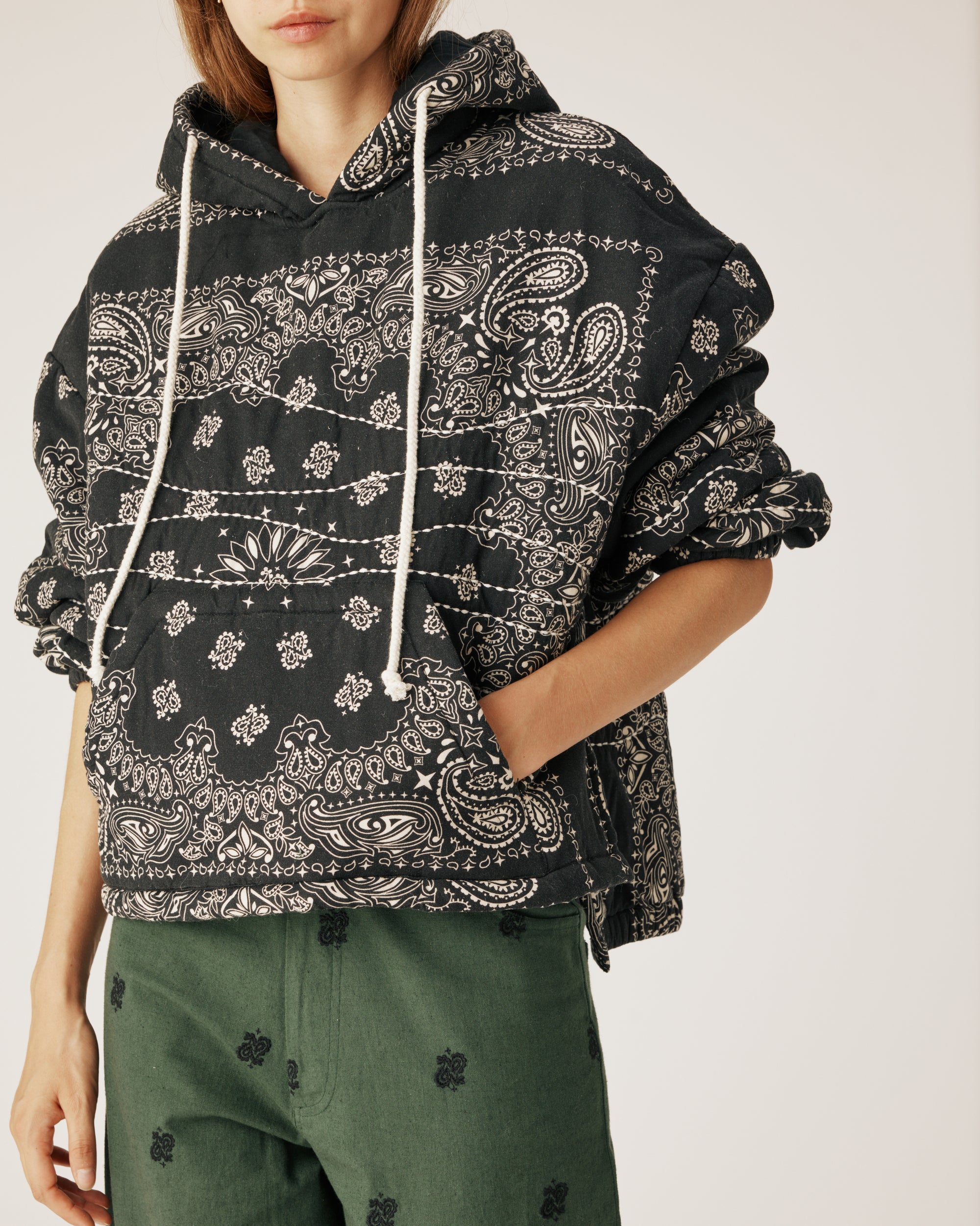 Black bandana hoodie