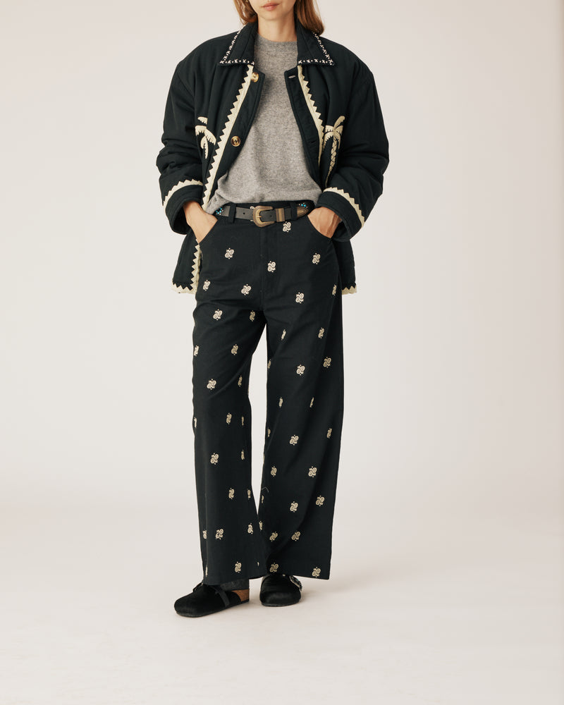 Pantalon Paisley noir