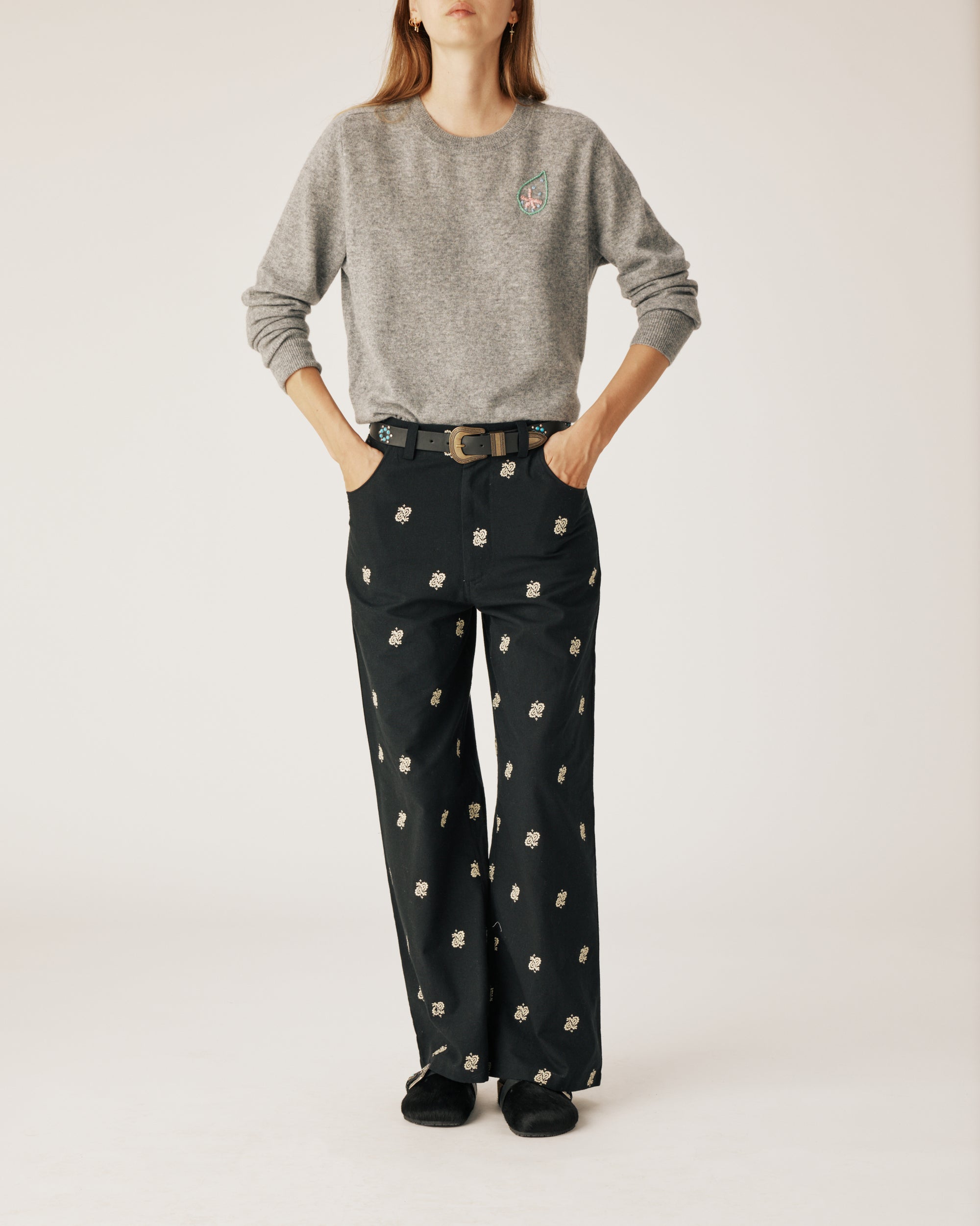 Black Paisley Pants