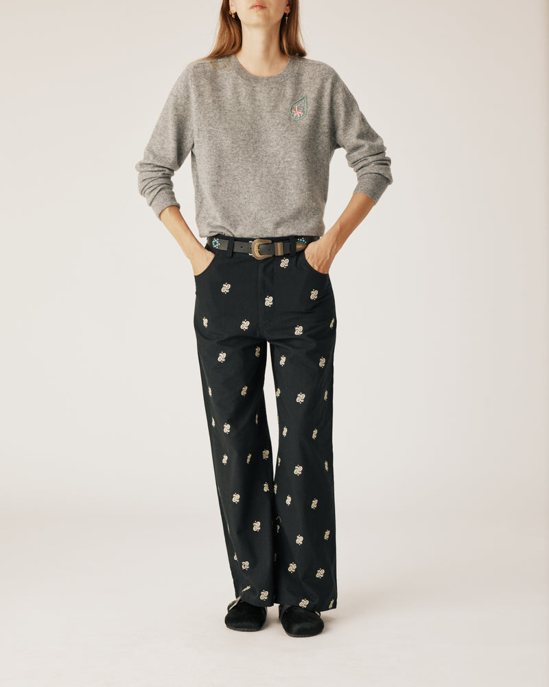 Pantalon Paisley noir