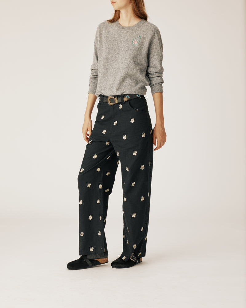 Pantalon Paisley noir