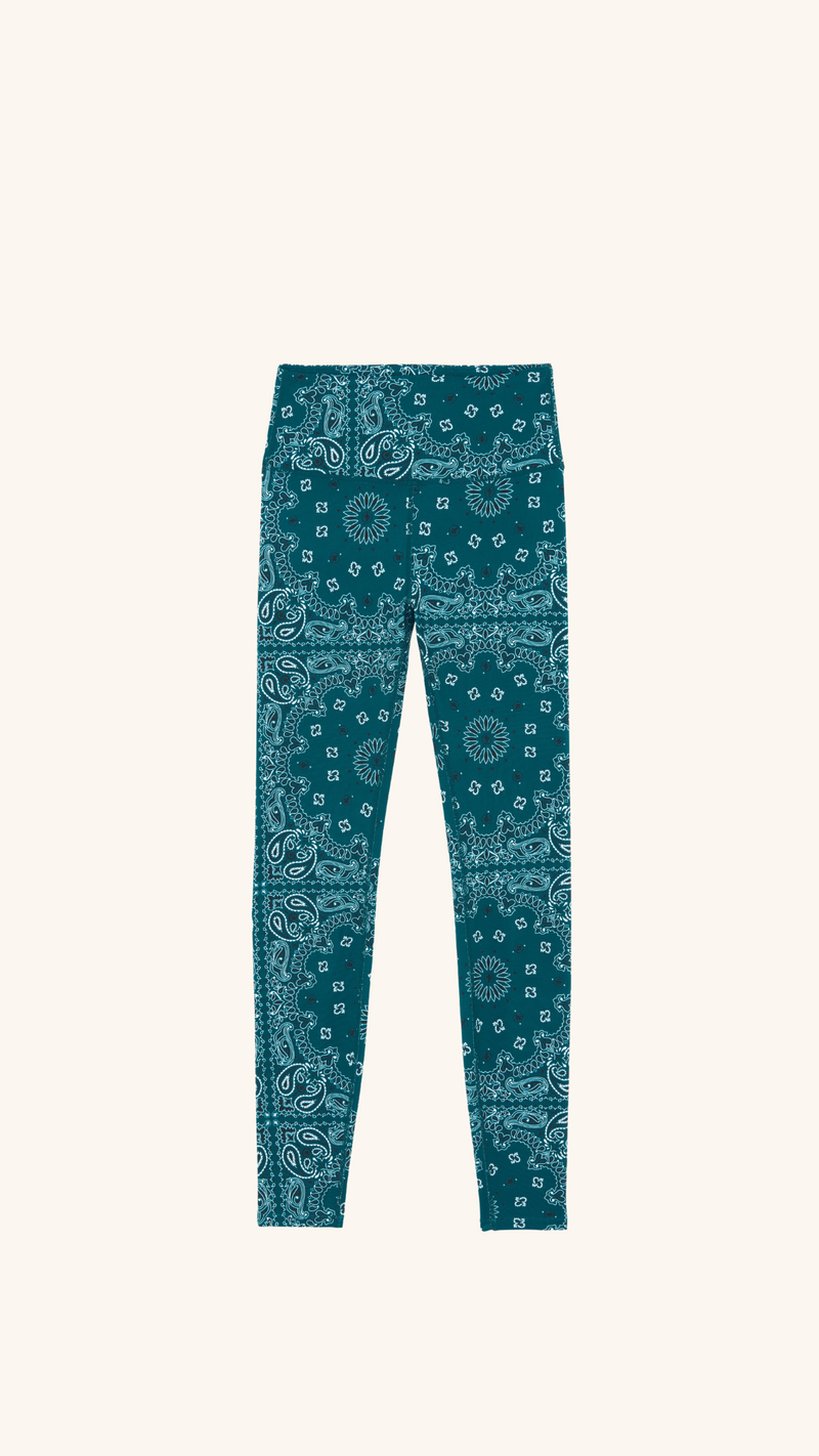 Yoga legging teal bandana