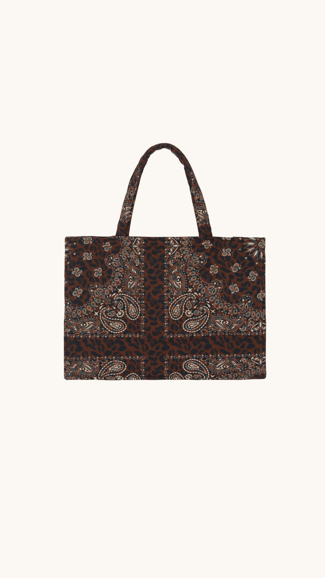 Oversize bag bandana léopard