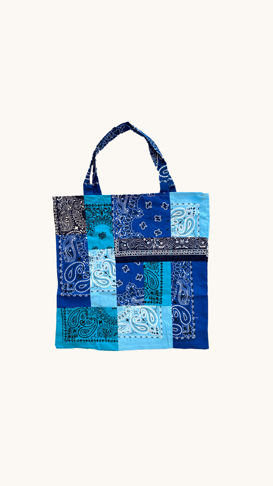 Bandana beach bag patch blue