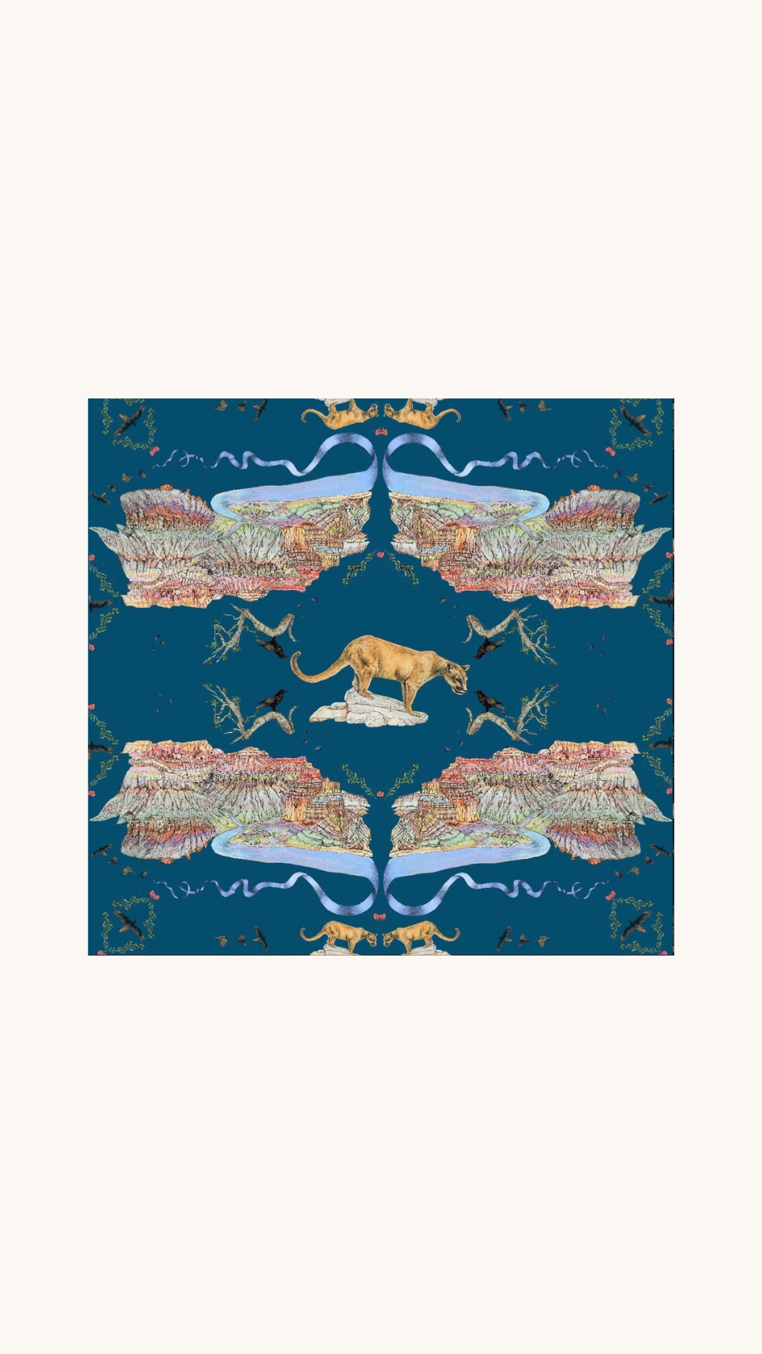 Bandana Canyon Cachemire Bleu Turquoise Multicolore