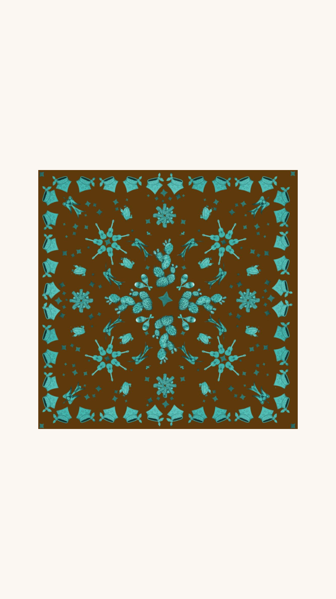 Bandana Canyon en cachemire marron et bleu