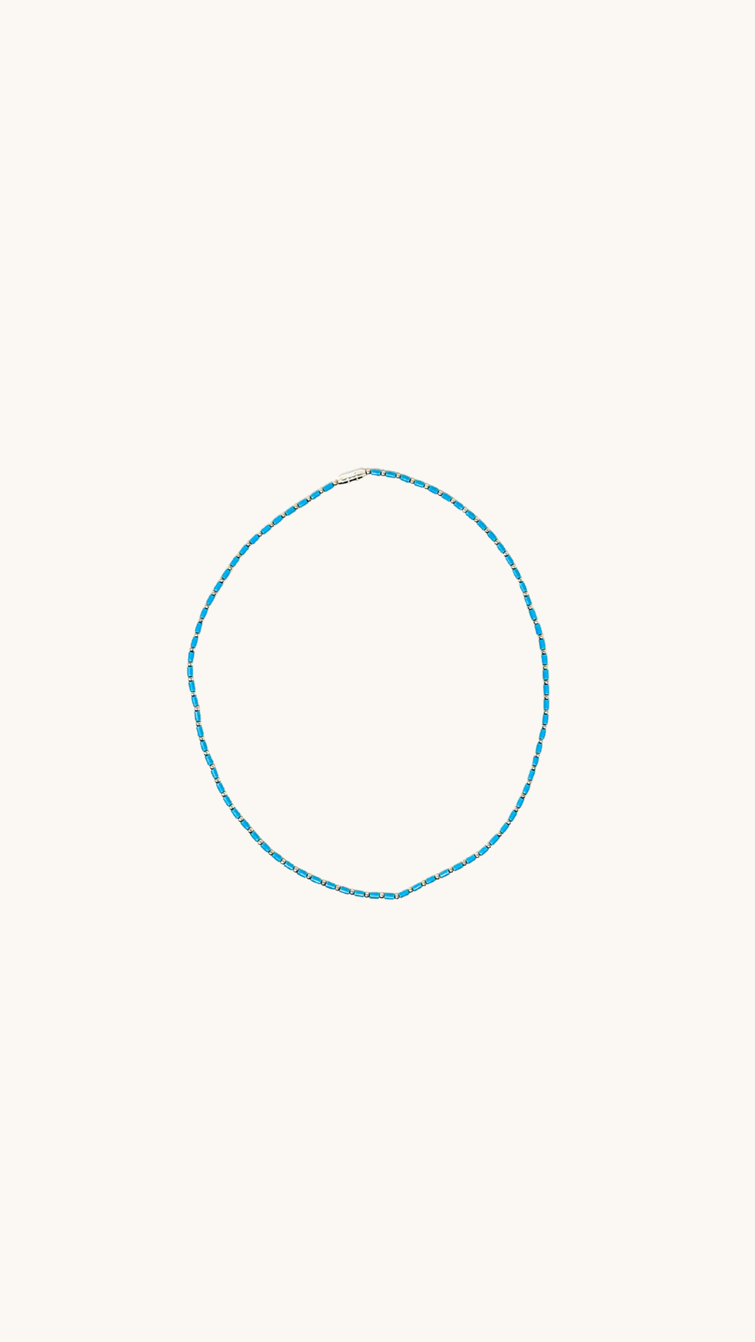Collier micro-rangs turquoise & argent sterling