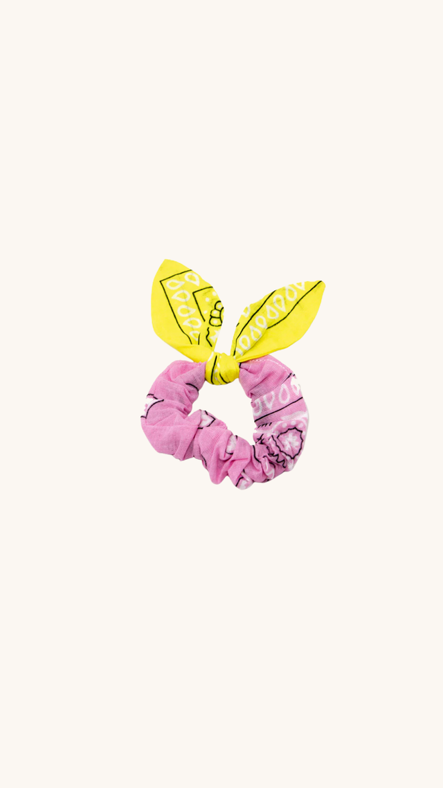 Scrunchy yellow & pink