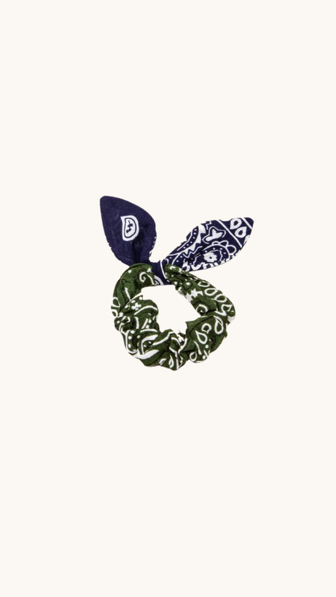 Scrunchy Chouchou Kaki Navy