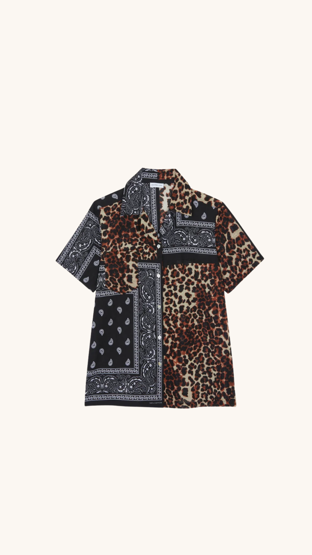 Bandana shirt leopard black