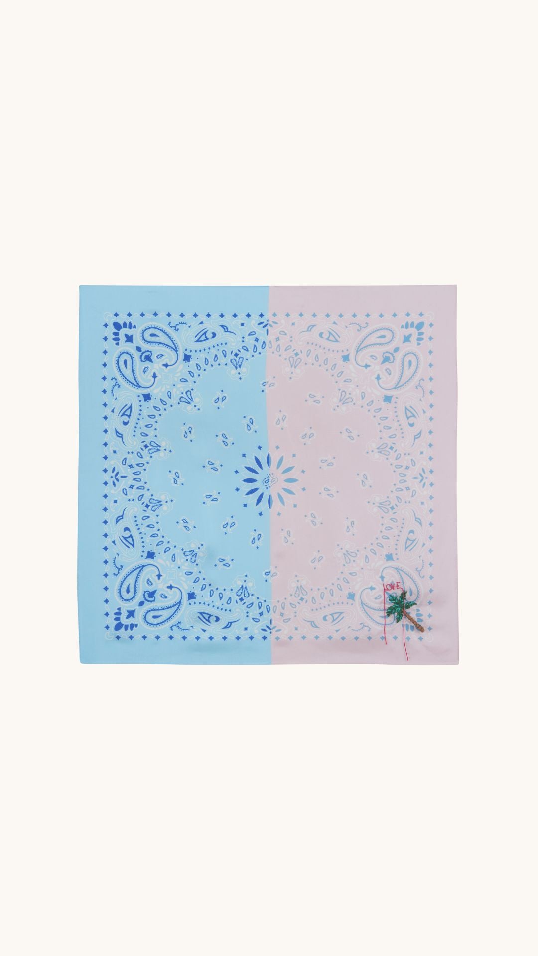 Silk scarf blue pink