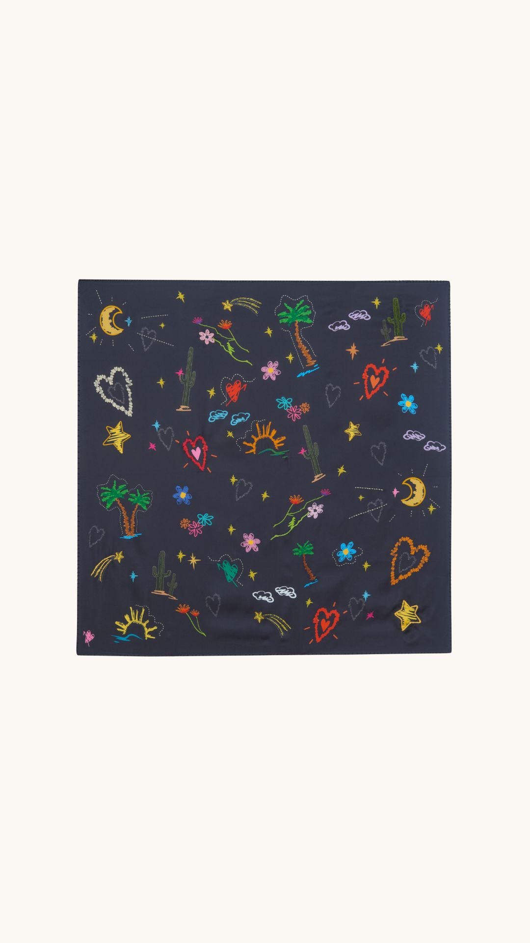 Silk scarf embroidery