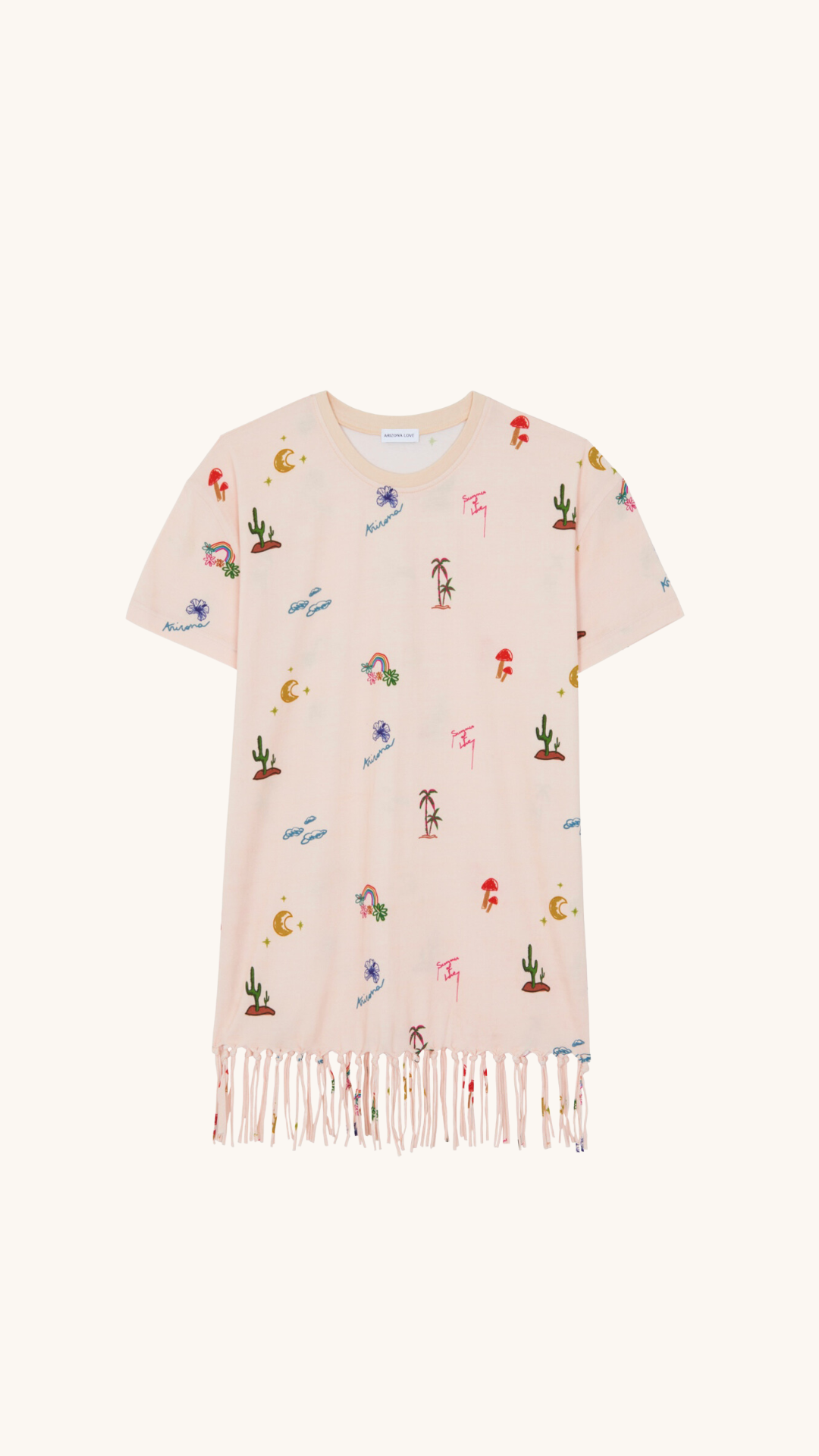 Robe à franges pêche