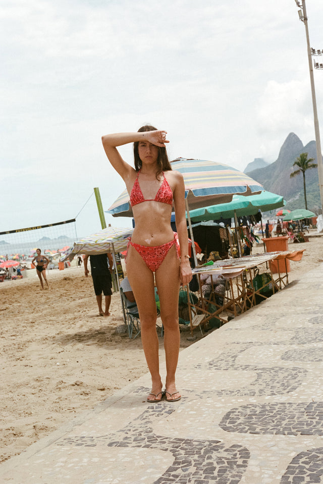 Positano bikini bottom red