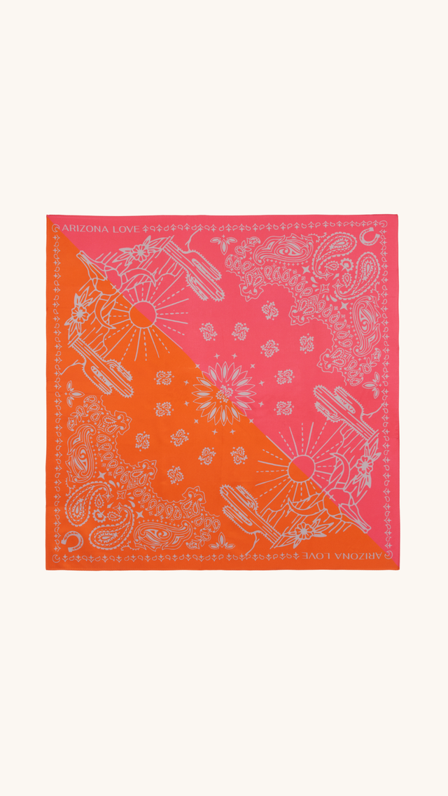 Silk scarf Fuchsia & Orange Medium