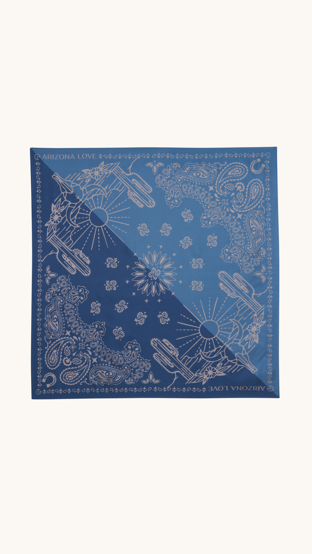 Floulard en soie Denim & Navy Medium