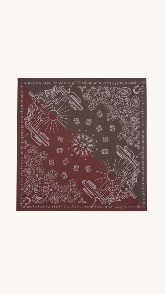 Foulard en soie Burgundy & Choco Medium