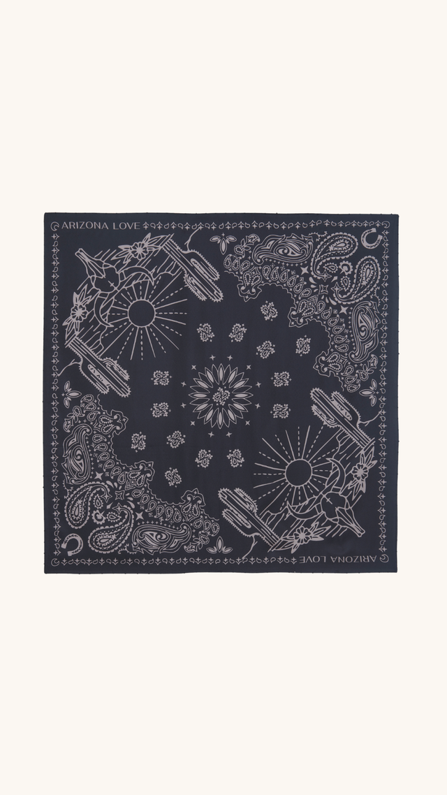 Foulard en soie Noir & Perles Medium