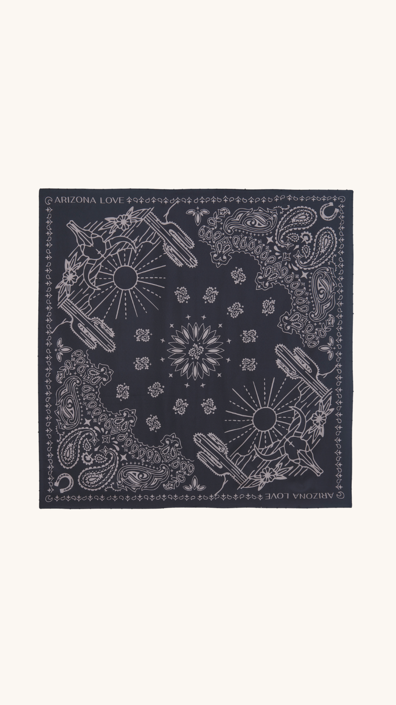 Foulard en soie Noir & Perles Medium