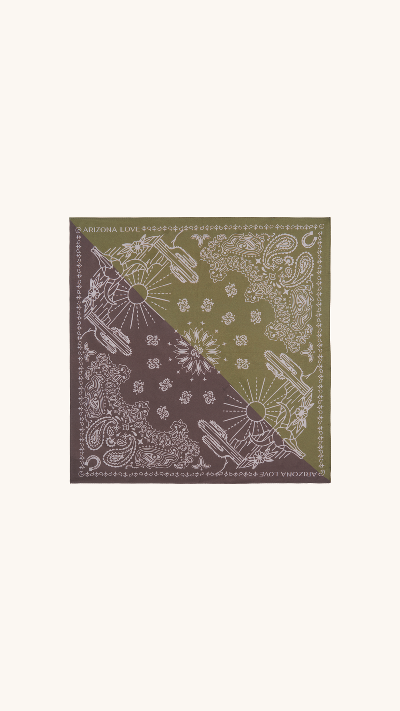 Foulard en soie Kaki & Choco Small