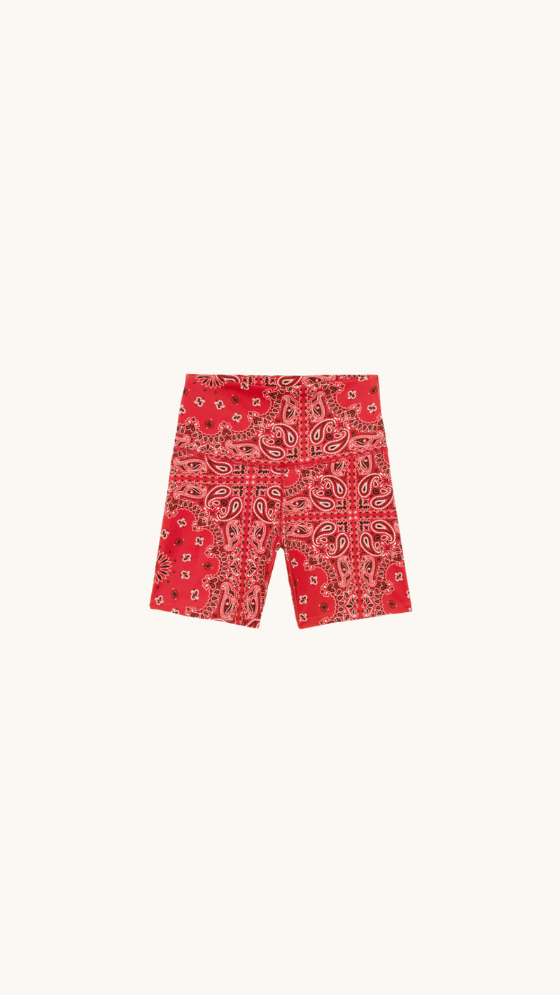 Yoga short red bandana