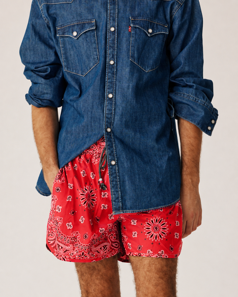 Men swimwear red