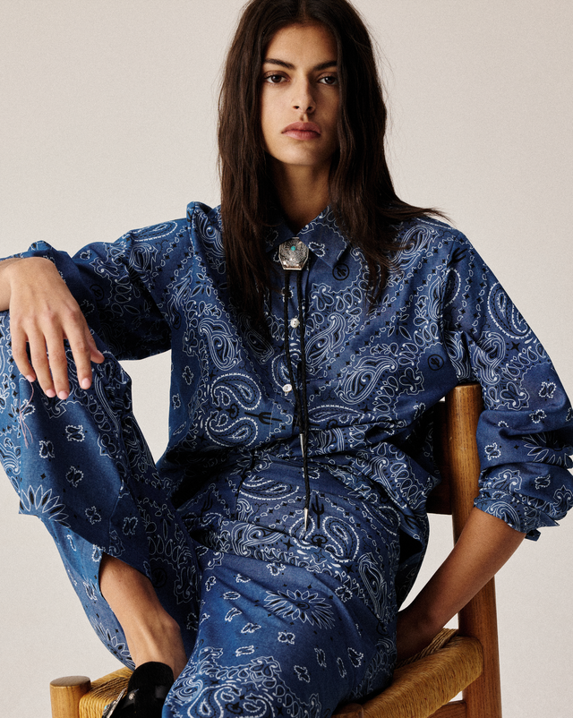 Chemise bandana en jean