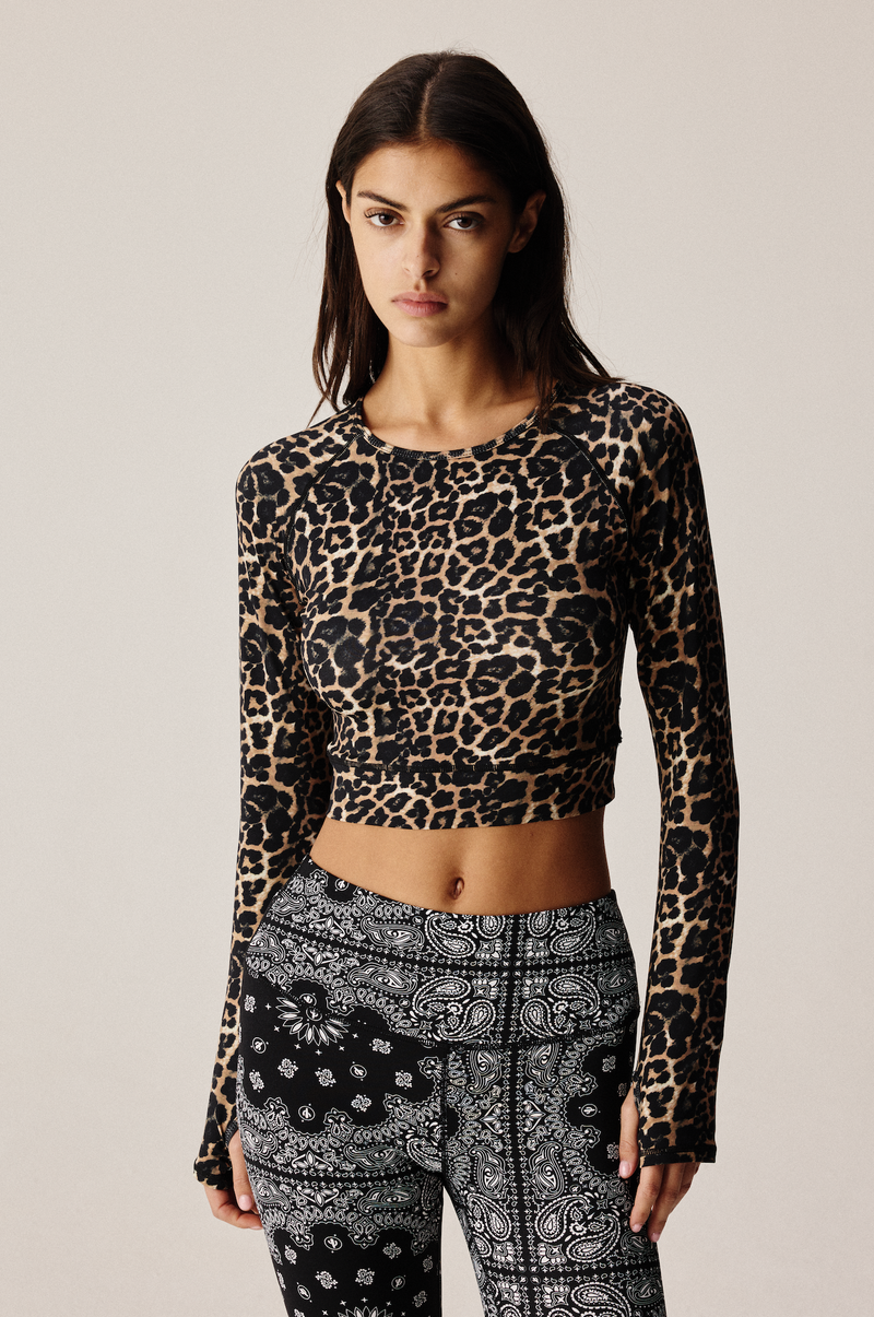Yoga long sleeve top leopard