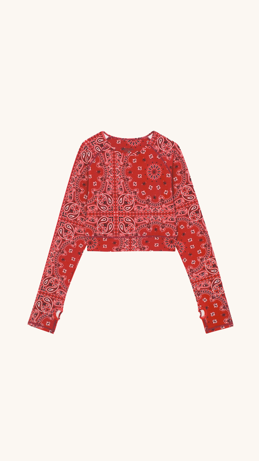 Haut de yoga à manches longues bandana rouge