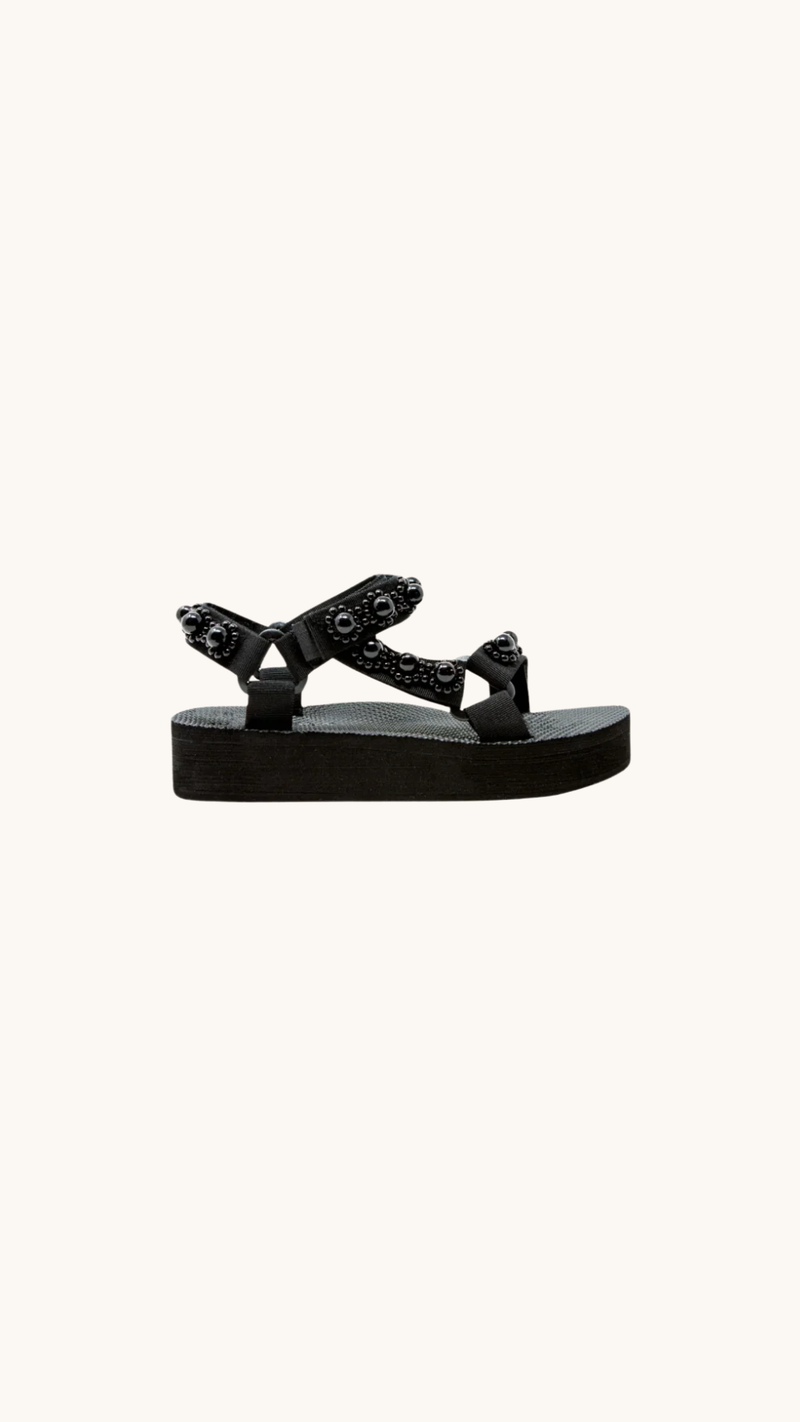 Trekky perles noires à plateforme